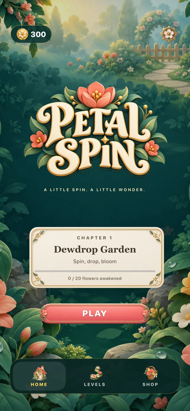 Petal Spin home screen